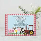 Barnyard Animal Fun Birthday Party Kaart (Staand voorkant)