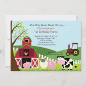 Barnyard Animal Fun Birthday Party Kaart (Voorkant)