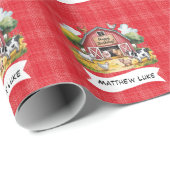 Barnyard Animals 1st. Birthday Party  Cadeaupapier (Rol Hoek)