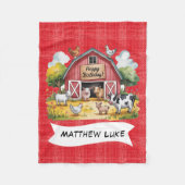 Barnyard Animals 1st. Birthday Party Gift Fleece Deken (Voorkant)