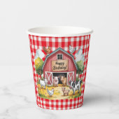 Barnyard Animals 1st. Birthday Party Papieren Bekers (Achterkant)