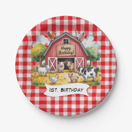Barnyard Animals 1st. Birthday Party Papieren Bordje