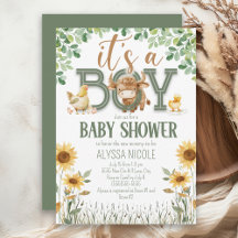 Barnyard Animals Baby Boy Baby shower