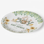 Barnyard Animals Baby Boy Baby shower Papieren Bordje (Gekanteld)