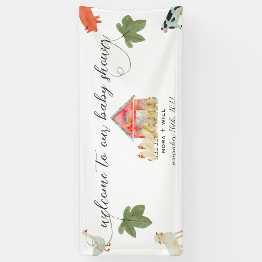 Barnyard Animals - Baby Large Welcome Vinyl Banner (Verticaal)