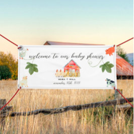 Barnyard Animals - Baby Large Welcome Vinyl Banner