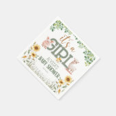 Barnyard Animals Baby Meisje Baby shower Servet (Hoek)