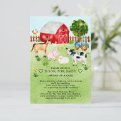 Barnyard Animals Baby shower Boek voor Baby Informatiekaartje (Staand voorkant)