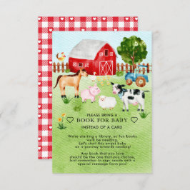 Barnyard Animals Baby shower Boek voor Baby Informatiekaartje