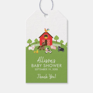 Barnyard Animals Baby shower Favor Gift Label Cadeaulabel