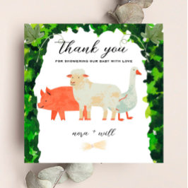 Barnyard Animals - Baby shower - Hartelijk dank Bedankkaart