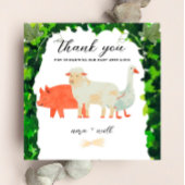 Barnyard Animals - Baby shower - Hartelijk dank Bedankkaart