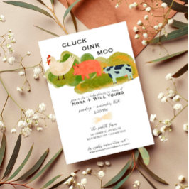 Barnyard Animals - Baby shower Invitation - Trio Kaart