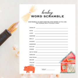Barnyard Animals - Baby Word Scramble Game
