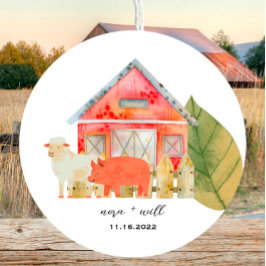 Barnyard Animals - Barn - Baby shower Favor Sticke Ronde Sticker