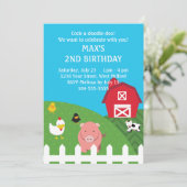 Barnyard Animals Birthday Kaart (Staand voorkant)