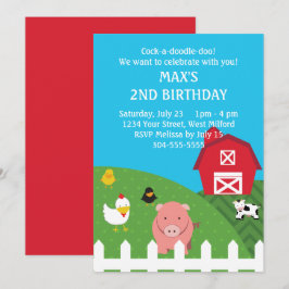 Barnyard Animals Birthday Kaart
