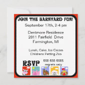 Barnyard Animals Boerderij Cow Pig Birthday Kaart (Achterkant)