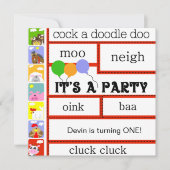 Barnyard Animals Boerderij Cow Pig Birthday Kaart (Voorkant)
