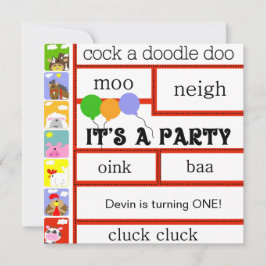 Barnyard Animals Boerderij Cow Pig Birthday Kaart