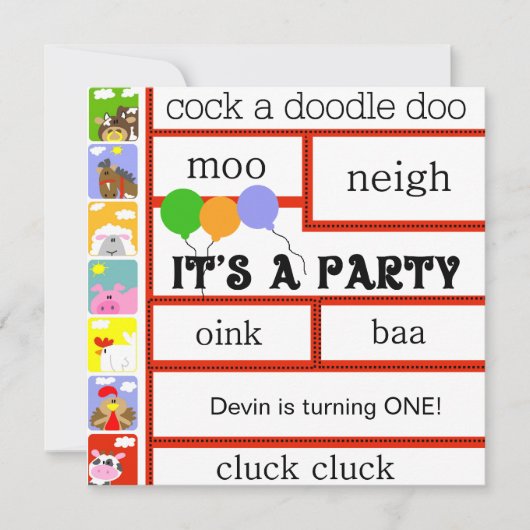 Barnyard Animals Boerderij Cow Pig Birthday Kaart (Voorkant)