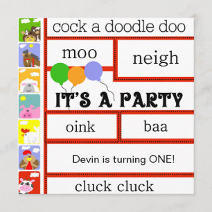 Barnyard Animals Boerderij Cow Pig Birthday Kaart