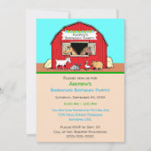 Barnyard Animals die Zoo Birthday Party pingelen Kaart (Voorkant)