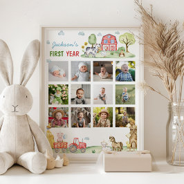 Barnyard Animals eerste jaar foto mijlpaal Poster