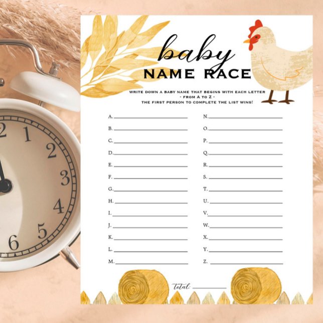 Barnyard Animals - naam Baby shower Race Game (Creator heeft geüpload)