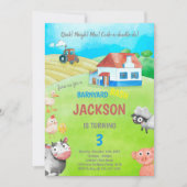 Barnyard Animals Party voor jongens Kaart (Voorkant)