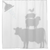 Barnyard Animals Shadow Silhouette Shadow Buddies Douchegordijn (Voorkant)