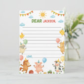 Barnyard Animals Time Capsule Note Message Card Bedankkaart (Staand voorkant)