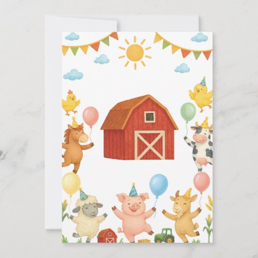 Barnyard Animals Time Capsule Note Message Card Bedankkaart (Achterkant)