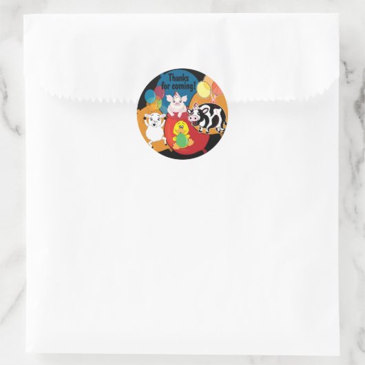 Barnyard Animals verjaardagsfeestje Ronde Sticker (Tas)