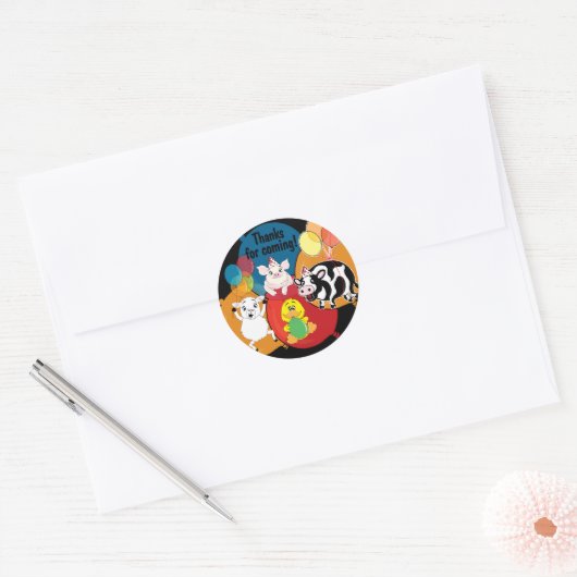 Barnyard Animals verjaardagsfeestje Ronde Sticker (Envelop)