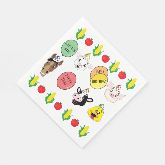 Barnyard Animals verjaardagsfeestje Servet (Hoek)