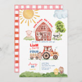 Barnyard Any Age Birthday Invitation Kaart (Voorkant / Achterkant)