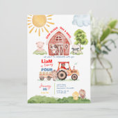 Barnyard Any Age Verjaardag Foto Uitnodiging (Staand voorkant)