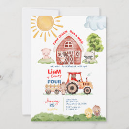 Barnyard Any Age Verjaardag Foto Uitnodiging