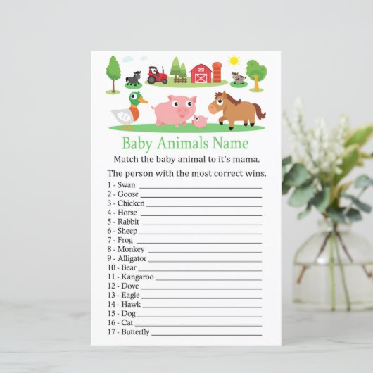 Barnyard Baby Animals Name Game (Staand voorkant)