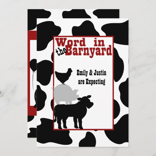 Barnyard Baby shower Kaart (Voorkant / Achterkant)