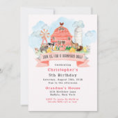 Barnyard Bash Farm Animals 5e verjaardag Kaart (Voorkant)