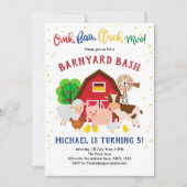 Barnyard Bash, Farm Animals, Petting Zoo, Birthday Kaart (Voorkant)