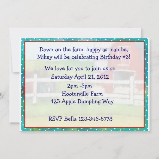 Barnyard Bash Kaart (Achterkant)