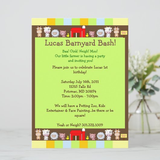 Barnyard Bash Kaart (Staand voorkant)