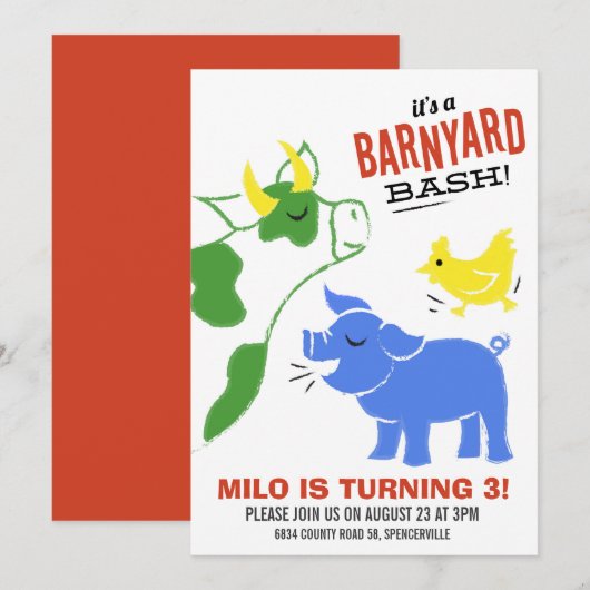 Barnyard Bash Kaart (Voorkant / Achterkant)