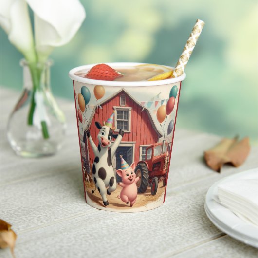 Barnyard Bash Paper Cups 🐮 🐷 Papieren Bekers (Insitu)