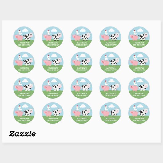 Barnyard Bash Ronde Sticker (Vel)