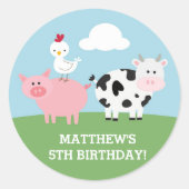 Barnyard Bash Ronde Sticker (Voorkant)