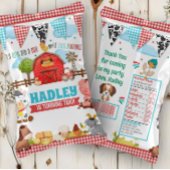 Barnyard Bash Verjaardagsfeestje Chip Bag Wrapper Flyer